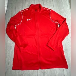 Nike DRI-FIT Full Zip Lightweight Jogging Track Jacket. Men's Medium. Red White